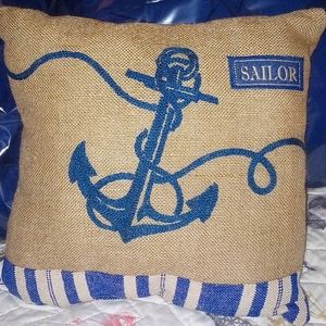 3 Nautical Pillows 4 Placemats and a Wall Hanging